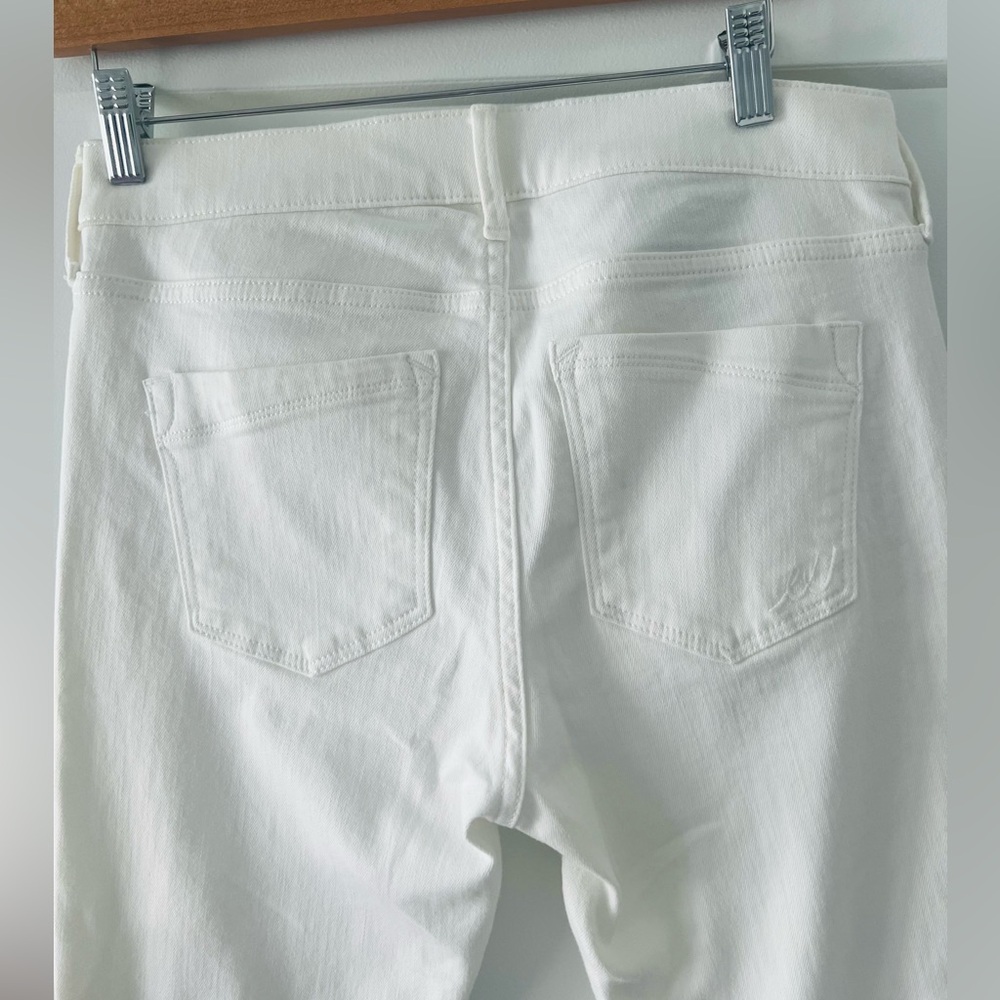 Express White Skinny Ankle Distressed Jeans, Size 8 - Picture 11 of 13